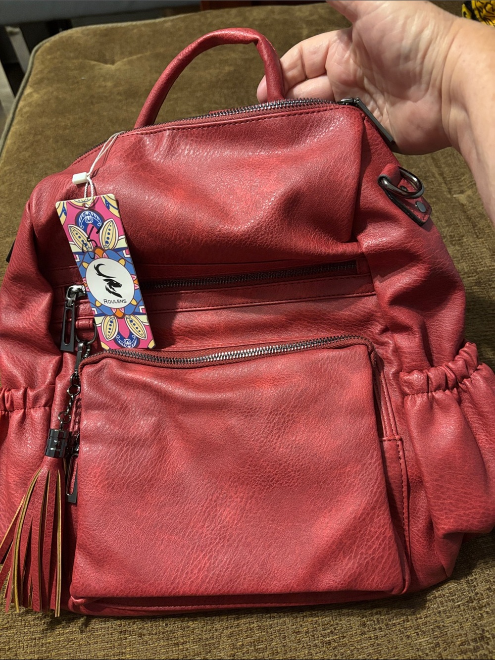 NEW Leather Roulens Backpack with Concealed Carry